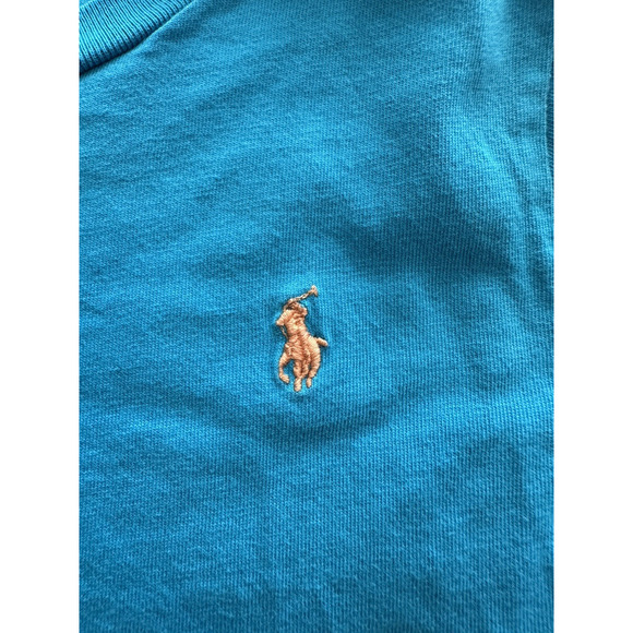 Polo Ralph Lauren Kid's T-Shirt Teal Blue Orange Pony Sz 5 Short Sleeve - Picture 2 of 6